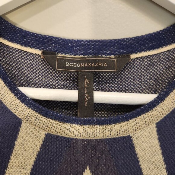 BCBGMaxAzria Sweater Dress Slate Combo Malina Zigzag Western Tribal - Size XS - Picture 6 of 8